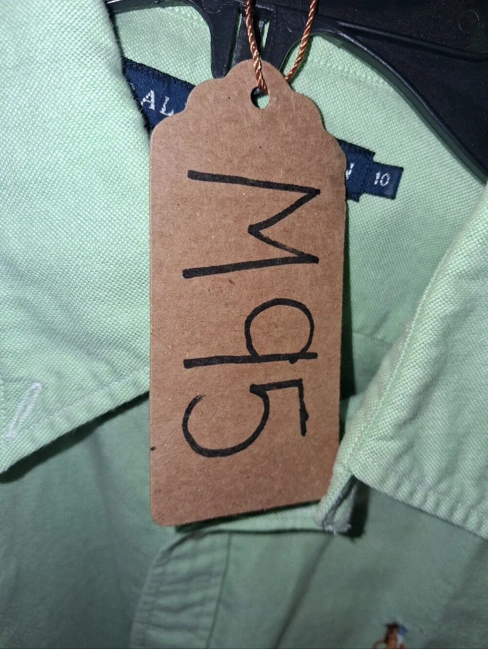 Ralph Lauren Mint Green Long-Sleeve Button-Down Shirt In A Boys Size 10. EUC